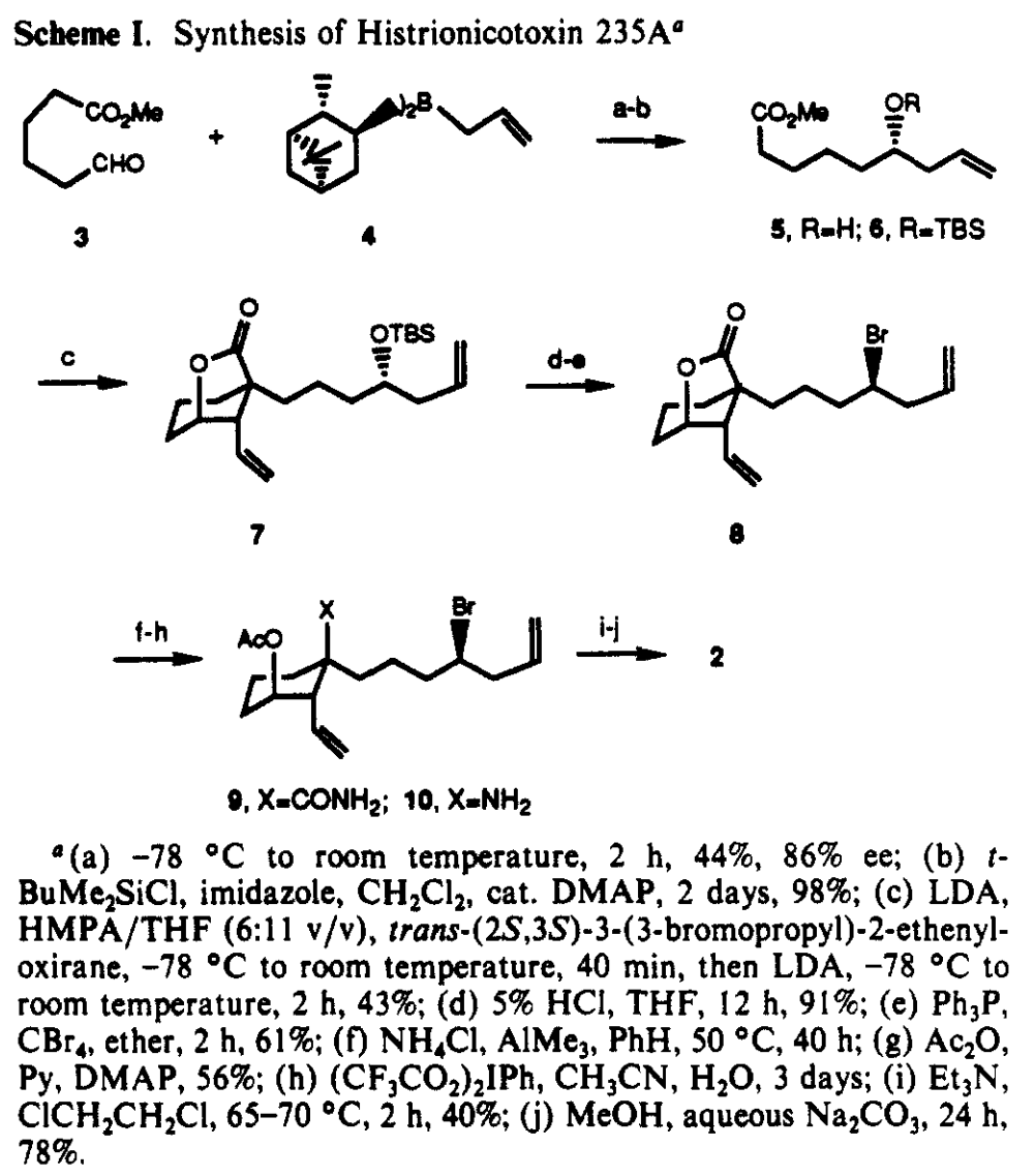 Histrionicotoxin的全合成